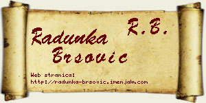 Radunka Bršović vizit kartica